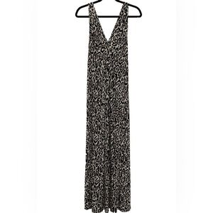 Tart Women's Flowy Leopard Animal Print V-Neck Empire Stretch Maxi Dress Size S